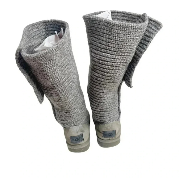 UGG Classic Cardy Grey Knit Boot Women's Size 8 - Picture 5 of 12